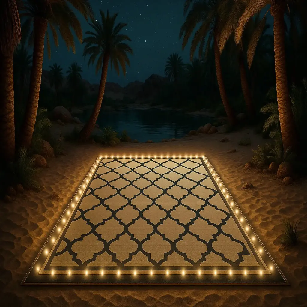  LED Outdoor Rug - SAJJGLOW 270*360 Khaki Cloud